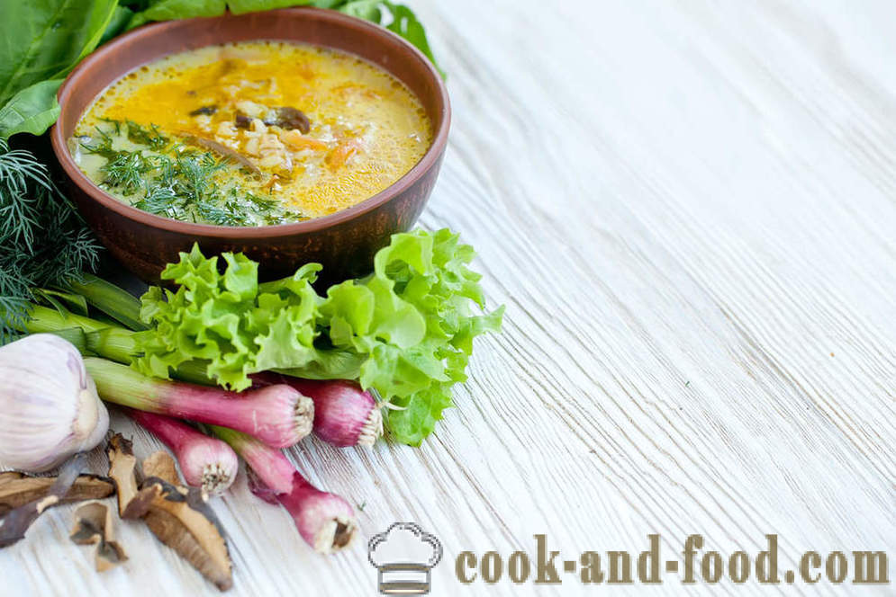 Het voorbereiden van ongewone gerechten: soep met erwten en paddestoelen - video recepten thuis
